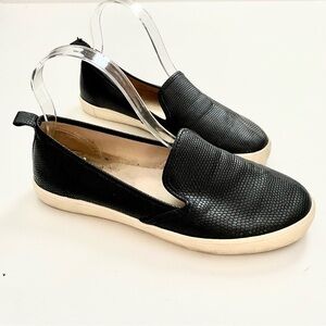 H&M Black Snakeskin Faux Leather Slip On Sneakers Flat 8 8.5 39
